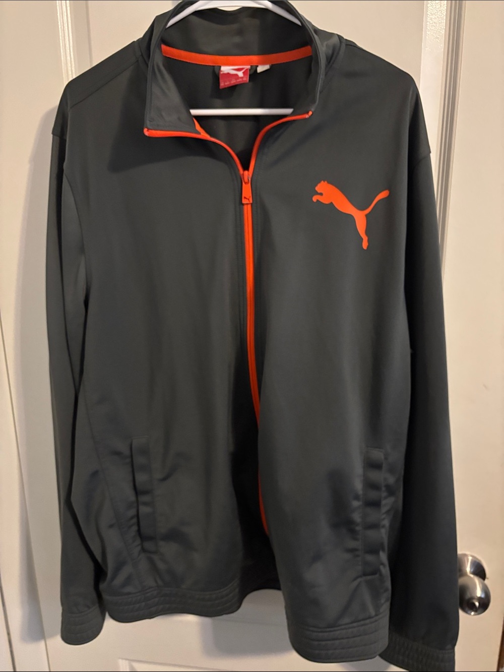 Puma Gray Performance Jacket with Orange Accents